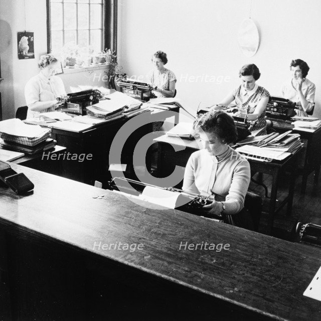 Women typists in a London office, c1950s. Artist: Henry Grant