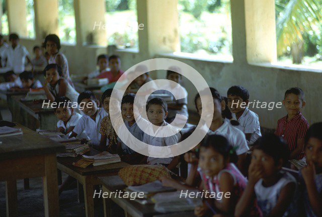 Sri Lankan children in a classroom. Artist: CM Dixon Artist: Unknown