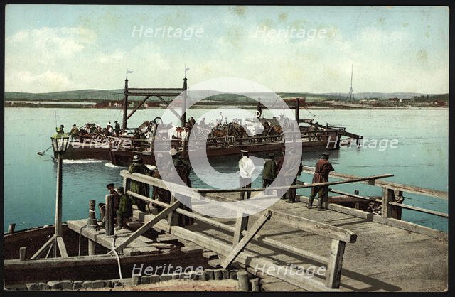 Irkutsk pontoon boat on the Angara River, 1904-1914. Creator: Unknown.