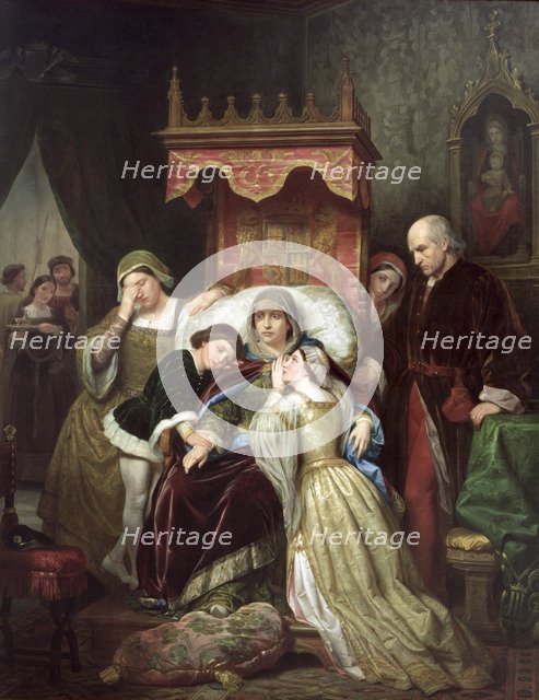 The madness of Isabel of Portugal, oil around 1855.