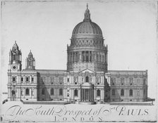 South view of St Paul's Cathedral, City of London, 1720. Artist: John Harris