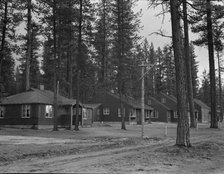 View of new model company lumber town housing for millworkers. Gilchrist, Oregon, 1939. Creator: Dorothea Lange.