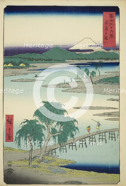 Tama River in Musashi Province (Musashi Tamagawa), from the series "Thirty-six Views..., 1858. Creator: Ando Hiroshige.