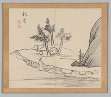 Double Album of Landscape Studies after Ikeno Taiga, Volume 2 (leaf 22), 18th century. Creator: Aoki Shukuya (Japanese, 1789).