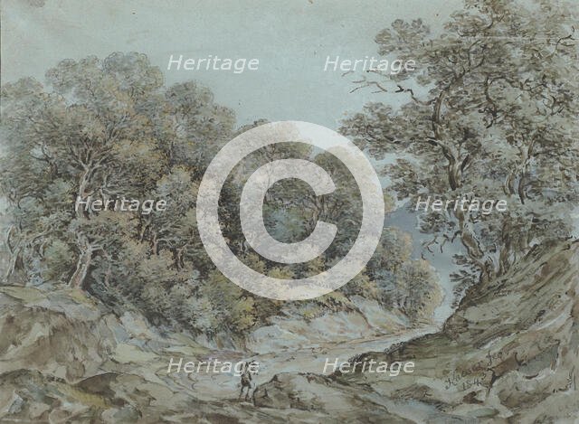 River landscape, 1843. Creator: Joseph Bruno Kaeser.