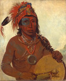 Tóh-to-wah-kón-da-pee, Blue Medicine, a Medicine Man of the Ting-ta-to-ah Band, 1835. Creator: George Catlin.