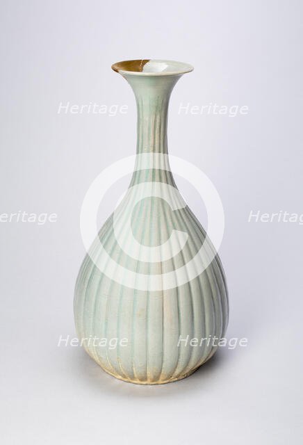 Bottle with Bamboo Fluting, Korea, Goryeo dynasty (918-1392), 13th century. Creator: Unknown.