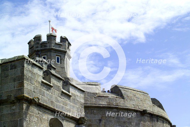 Battlements of Pendennis Castle, Falmouth, Cornwall, 2006.  Artist: George Brooks.