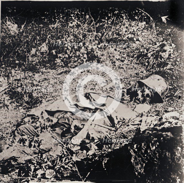 Body of dead German soldier, c1914-c1918. Artist: Unknown.