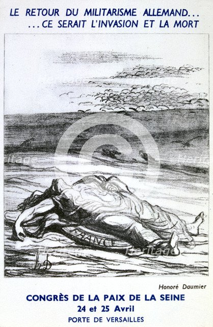 Postcard advertising the Congress of Peace of the Seine, Paris. Artist: Honoré Daumier