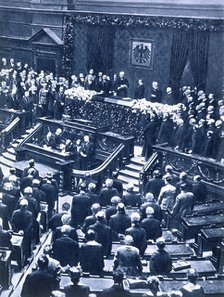 Swearing-in ceremony of President Field Marshal von Hindenburg, Berlin, 12th May, 1925. Artist: Unknown
