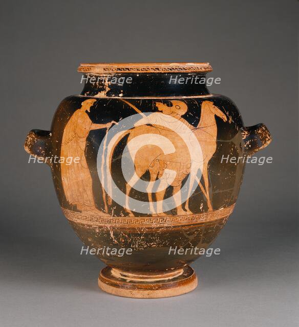 Attic Red-Figure Stamnos, 470-460 BC. Creator: Harrow Painter.