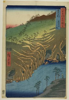 The Road Below the Rakan Temple in Buzen Province, from the series "Fifty-Three Stations... Creator: Ando Hiroshige.