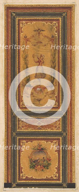 Design for a decorated door, 1830-97. Creators: Jules-Edmond-Charles Lachaise, Eugène-Pierre Gourdet.