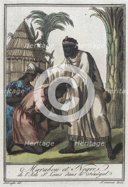 Costumes de Différents Pays, 'Marabou et Negre de l'Isle St. Louis dans le Sénégal', c1797. Creator: Jacques Grasset de Saint-Sauveur.