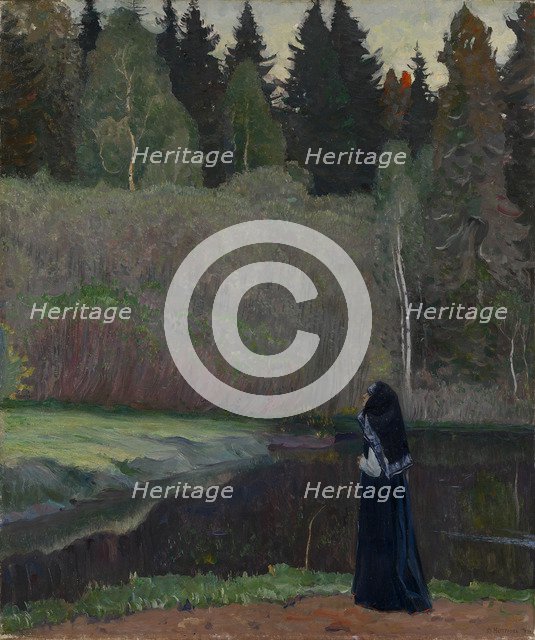 The Nightingale is Singing, 1918. Artist: Nesterov, Mikhail Vasilyevich (1862-1942)