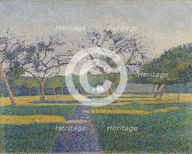 Orchard at La Louvière, 1890. Creator: Alfred William Finch.