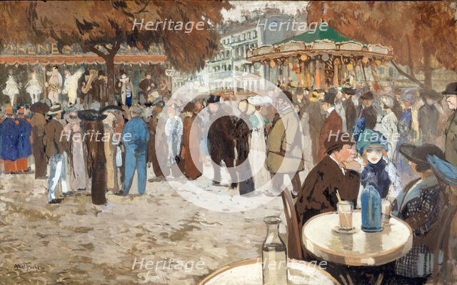 Fête foraine, boulevard de Clichy, c1910. Creator: Louis Abel-Truchet.