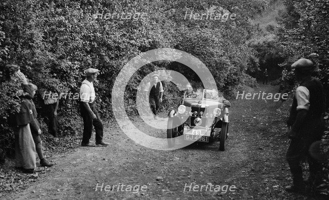 MG M type of DC Collins, B&HMC Brighton-Beer Trial, Simms Hill, Ilsington, Devon, 1930. Artist: Bill Brunell.