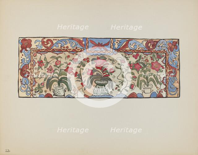 Plate 23: Painting on Buckskin, Laguna: From Portfolio "Spanish Colonial Designs...", 1935/1942. Creator: Unknown.