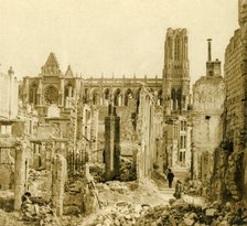 Reims Cathedral, Reims, northern France, c1914-c1918. Artist: Unknown.