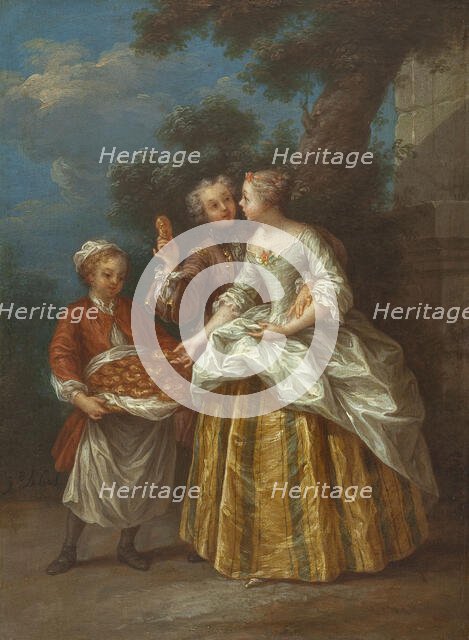 The merchant of 'échaudés' (boiled dough pastry), c1745. Creator: Jean-Baptiste Lebel.