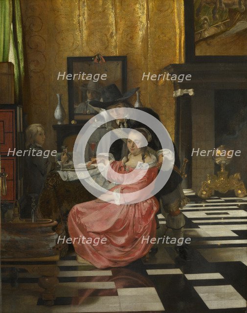 An Interior, with a Woman refusing a Glass of Wine, c. 1660. Artist: Dutch master  