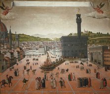Girolamo Savonarola's execution on the Piazza della Signoria in Florence in 1498, 1498.