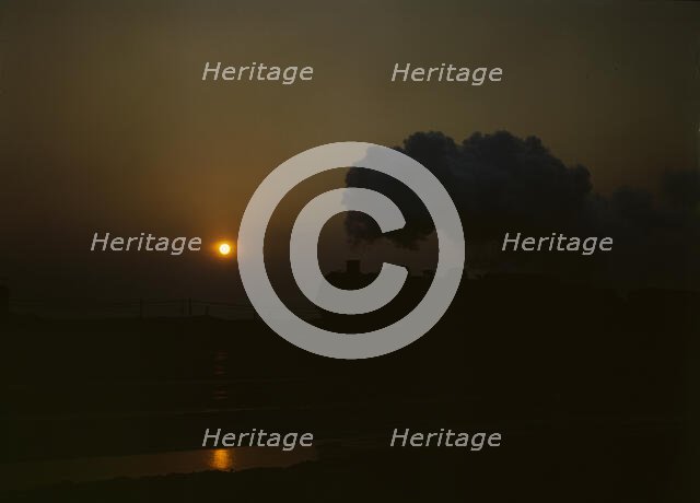 Indiana Harbor Belt R.R., switch engine in yard near Calumet Park..., near Chicago, Ill., 1943. Creator: Jack Delano.