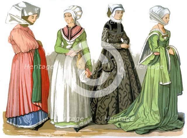 Women of Nuremberg, Germany, 16th century (1849).Artist: Edward May