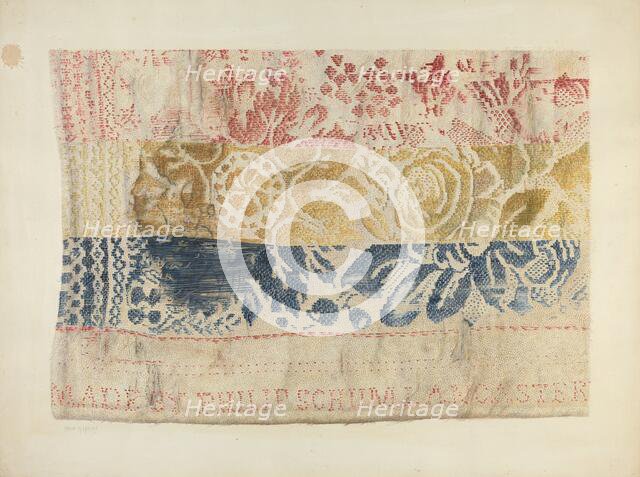 Handwoven Table Cover, c. 1940. Creator: Maud M Holme.