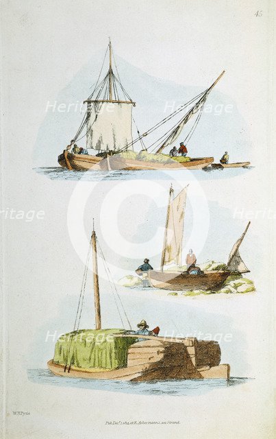 Traditional Norfolk boats, 1814. Artist: William Henry Pyne