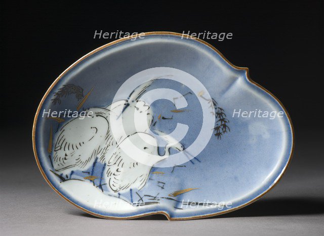 Dish with three egrets, late 17th century. Artist: Unknown.
