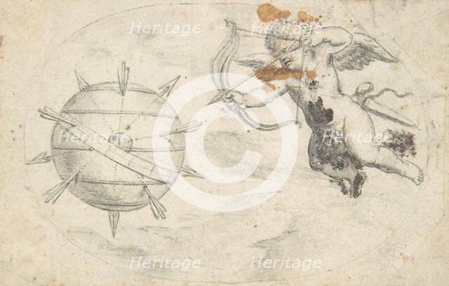 Cupid Shooting Arrows at the World Globe, 1608 or shortly before (?). Creator: Attributed to Otto van Veen.