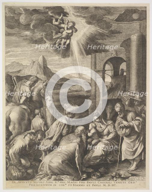 Adoration of the Magi, 1598. Creator: Raphael Sadeler.