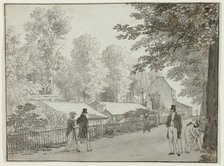 Relais, Avenue des Champs-Élysées, Paris (recto); Scene from the Life of Odysseus (verso), 1812. Creator: CW Eckersberg.