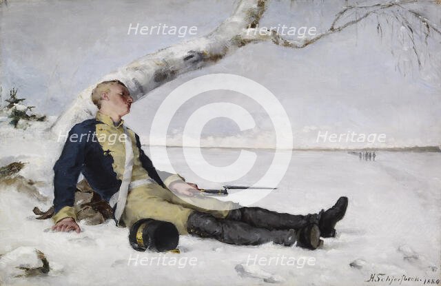 Wounded Warrior in the Snow, 1880. Creator: Helene Schjerfbeck.