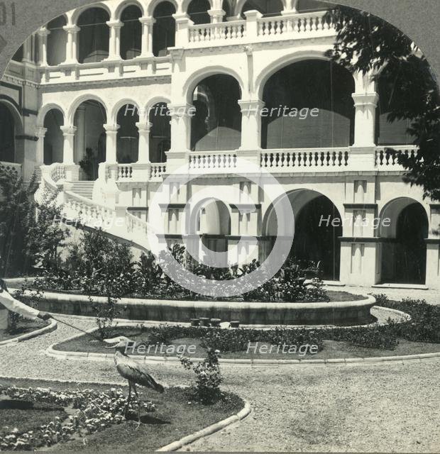 'Sirdar's Palace (Site of General Gordon's Death) and Shoebill Stork, Khartoum', c1930s. Creator: Unknown.