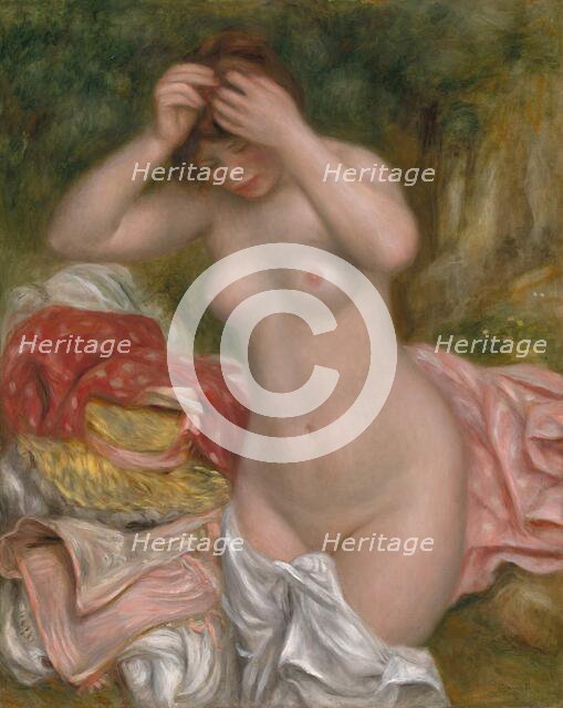 Bather Arranging Her Hair, 1893. Creator: Pierre-Auguste Renoir.