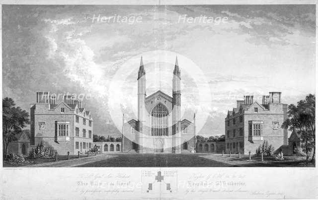 St Katherine's Hospital, Regent's Park, London, 1827. Artist: G Reeve