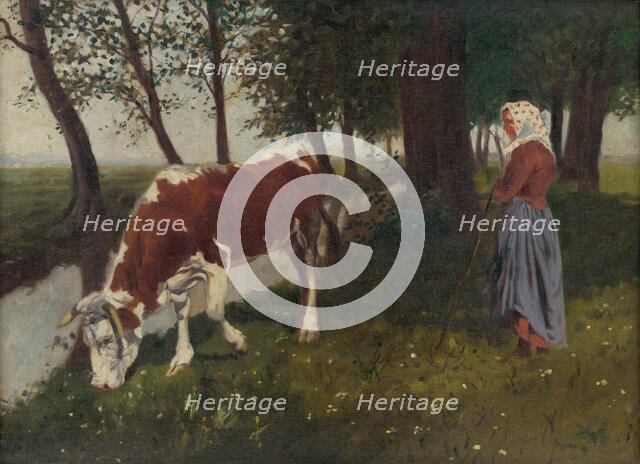 Shepherdess, around 1909. Creator: Gustav Mally.