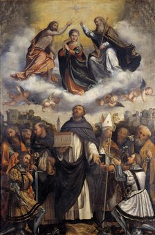 Coronation of the Virgin and St. Dominic between Saints , 1545-1548. Creator: Romanino, Gerolamo (1485/6-1566).