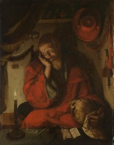 Saint Jerome in his Study by Candlelight, c.1520-c.1530. Creator: Aert Claesz..