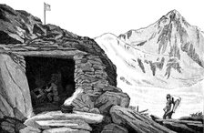 Shelter built by the glaciologist Louis Agassiz, Aar glacier, Switzerland, 1840 (1885). Artist: Unknown