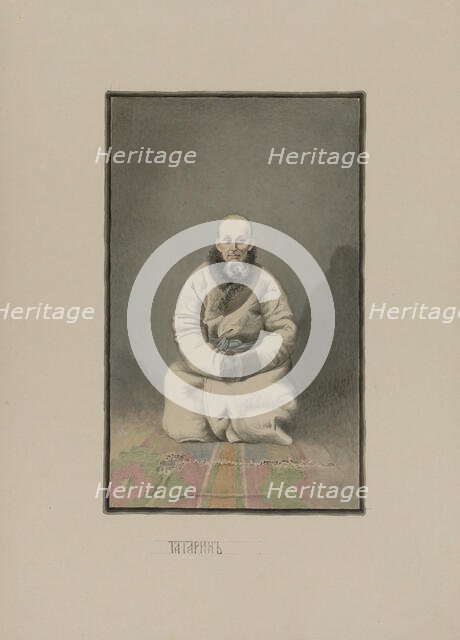 Tatar man, 1862-1887. Creator: Mikhail Znamensky.