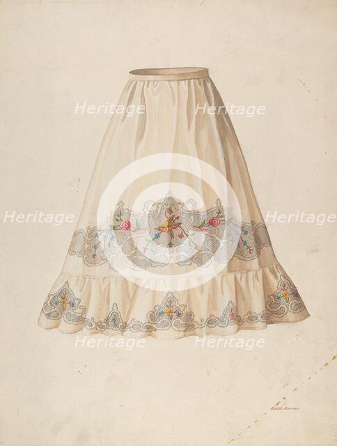 Skirt from Wedding Dress, c. 1940. Creator: Edith Towner.