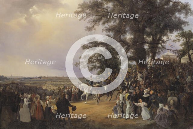Review in Ladugårdsgärde Fields during Czar Nicolaus' Visit in 1838. Creator: Karl Stefan Bennet.