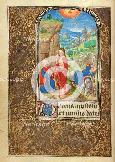 Christ Appearing to Saint Peter: The Conversion of Saint Paul; Prayer Book of Charles..., 1469. Creator: Lieven van Lathem.