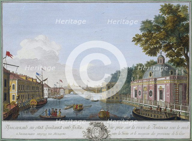 View of the Fontanka River from the Grotto, St Petersburg, Russia, 1753. Artist: Mikhail Makhayev