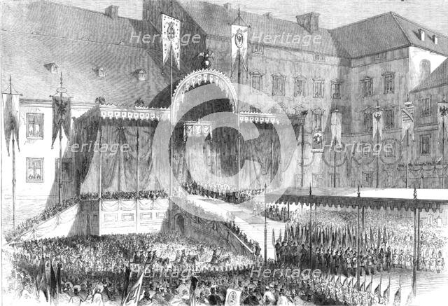 The Coronation of the King and Queen of Prussia: the proclamation in the courtyard of the..., 1861. Creator: Unknown.